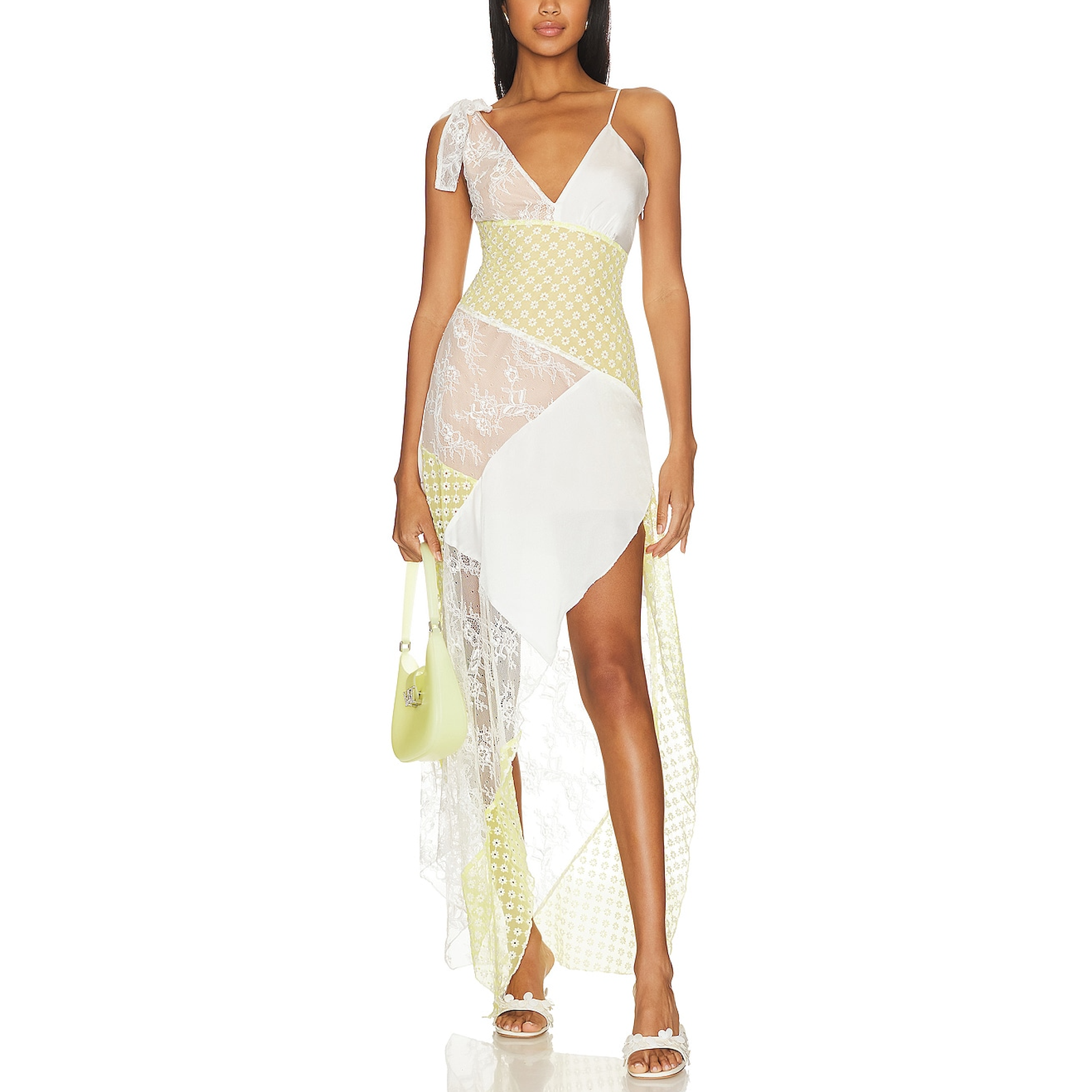 Majorelle Patchwork White Janis Maxi Dress Size S